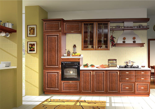 仿木紋全鋁櫥柜定制效果圖