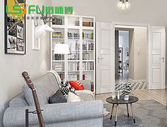 客廳全鋁屏風書柜裝修效果圖