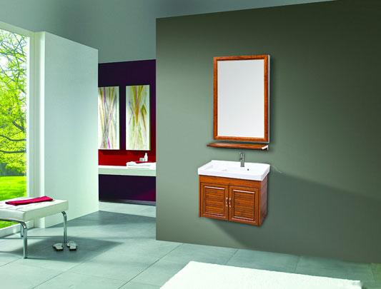 鋁師傅木紋全鋁浴室柜圖片