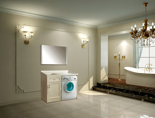 鋁師傅衛浴間全鋁洗衣機浴室柜裝修效果圖