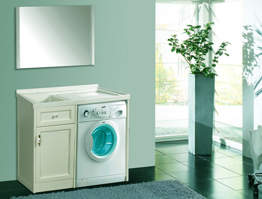 鋁師傅全鋁洗衣機浴室柜裝修效果圖